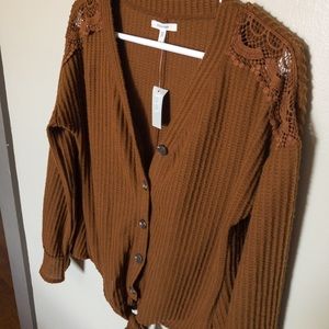 Maurices waffle burnt orange long sleeve